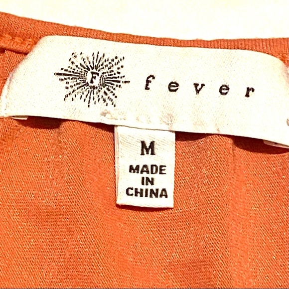 Fever Embroidered Boho Coral Top Women’s M Medium - Picture 2 of 8